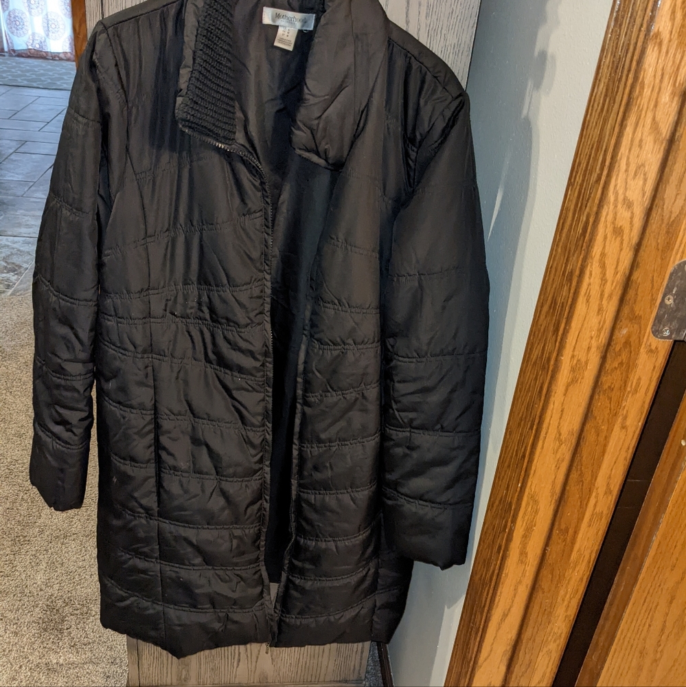 Black Motherhood maternity coat